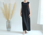 Abaya Muslim Basic Inner Dress Robe Sleeveless Tank Long Dress