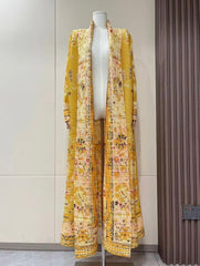 Pleated Abaya - Yellow Sunshine