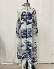 Pleated Abaya - Midnight Blue